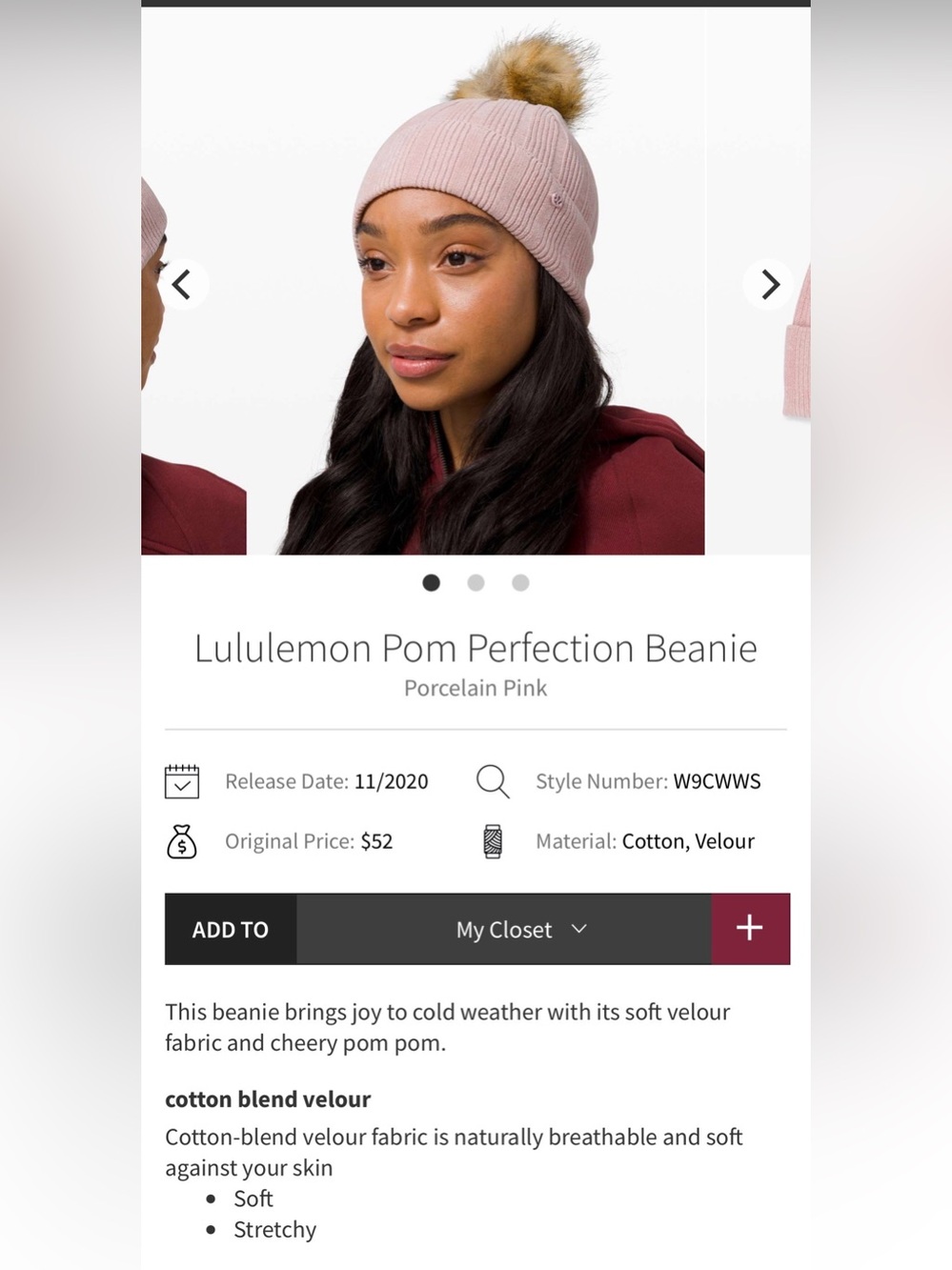 Lululemon Pom Perfection Beanie